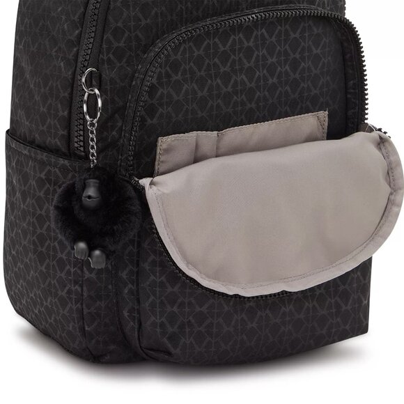 Kipling Seoul Medium Nylon Zipp Signature Backpack - Black - Picture 4 of 10
